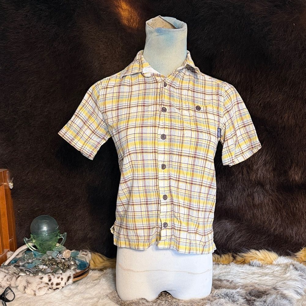 Yellow Plaid Short Sleeve Shirt 8 (3900A)
